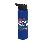 I Love Dubstep Music Vinyl DJ Keyboard Stainless Steel Insulated Water Bottle