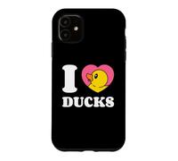 I Love Ducks Cute Duckling Rubber Duck In A Heart Case for iPhone 11