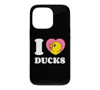 I Love Ducks Cute Duckling Rubber Duck In A Heart Case for iPhone 13 Pro