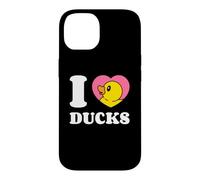 I Love Ducks Cute Duckling Rubber Duck In A Heart Case for iPhone 14