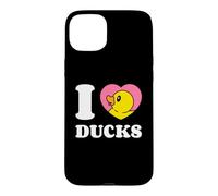 I Love Ducks Cute Duckling Rubber Duck In A Heart Case for iPhone 15 Plus