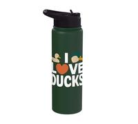 I Love Ducks Heart Cute Ducks Design Stainless Steel Insulated Water Bottle