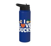 I Love Ducks Heart Cute Ducks Design Stainless Steel Insulated Water Bottle