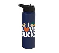 I Love Ducks Heart Cute Ducks Design Stainless Steel Insulated Water Bottle