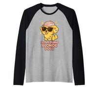 I Love Dumb Blondes Dog Funny Graphic Kawaii Raglan Baseball Tee