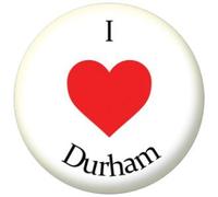I Love Durham Badge, Magnet, Keyring, Mirror, Bottle Opener