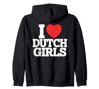 I Love Dutch Girls Funny Netherlands Pride Zip Hoodie
