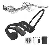 I love e iFecco X5 Bone Conduction Headphones - IP68 Waterproof, Bluetooth 5.3, 32G MP3, Black, Wireless, Open Ear, Swimming, Running, Cycling