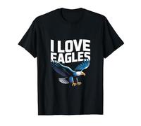 I Love Eagles Freedom Spirit Bold Value Graphic T-Shirt, Men, Black, S