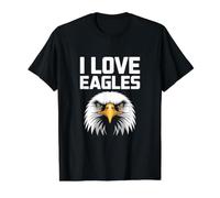 I Love Eagles Majestic Bird Pride Value Graphic T-Shirt, Men, Black, L