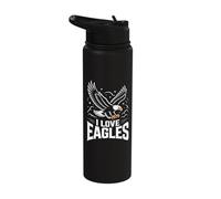 I Love Eagles Soaring Freedom Design Stainless Steel Insulated Water Bottle