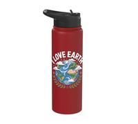 I Love Earth Beautiful Planet Design Stainless Steel Insulated Water Bottle