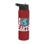 I Love Earth Eco Friendly Nature Art Stainless Steel Insulated Water Bottle
