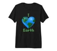 I Love Earth Heart Globe Design Premium T-Shirt