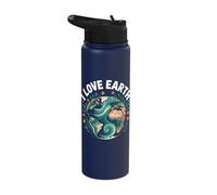 I Love Earth Planet Nature Conservation Stainless Steel Insulated Water Bottle