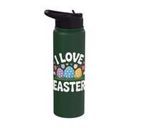 I Love Easter Spring Floral Joyful Eggs Stainless Steel Insulated Water Bottle