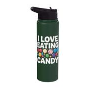 I Love Eating Candy Fun Colors Stainless Steel Insulated Water Bottle