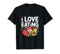 I Love Eating Ice Cream Avocado Strawberry Value Graphic T-Shirt, Men, Black, M