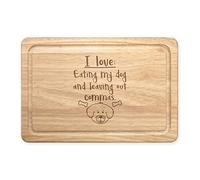 I Love Eating My Dog and Leaving Out Commas Rectangular Wooden Chopping Board
