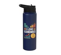 I Love Economics Chart and Graph Design Stainless Steel Insulated Water Bottle