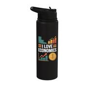 I Love Economics Chart and Graph Design Stainless Steel Insulated Water Bottle