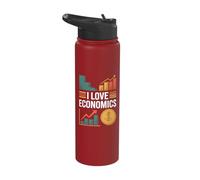I Love Economics Chart and Graph Design Stainless Steel Insulated Water Bottle