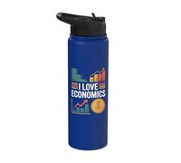 I Love Economics Chart and Graph Design Stainless Steel Insulated Water Bottle