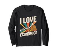I Love Economics Chart Coin Graphics Long Sleeve T-Shirt