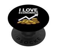 I Love Economics Coins Arrow Graphic PopSockets Adhesive PopGrip
