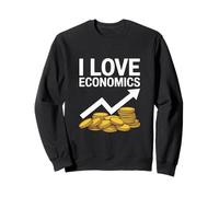I Love Economics Coins Arrow Graphic Sweatshirt
