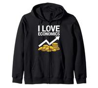 I Love Economics Coins Arrow Graphic Zip Hoodie