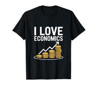 I Love Economics Coins Graph Financial Analyst Value Graphic T-Shirt, Men, Black, L