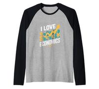 I Love Economics Currency Trend Design Raglan Baseball Tee
