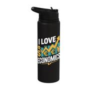 I Love Economics Currency Trend Design Stainless Steel Insulated Water Bottle