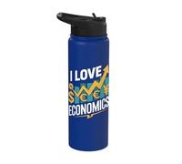 I Love Economics Currency Trend Design Stainless Steel Insulated Water Bottle