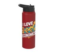 I Love Economics Currency Trend Design Stainless Steel Insulated Water Bottle