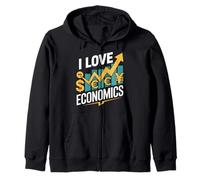 I Love Economics Currency Trend Design Zip Hoodie
