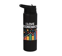 I Love Economics Enthusiasts Passion Graph Stainless Steel Insulated Water Bottle
