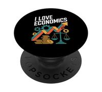 I Love Economics Financial Growth Enthusiast PopSockets Adhesive PopGrip
