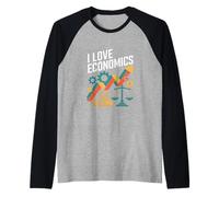 I Love Economics Financial Growth Enthusiast Raglan Baseball Tee