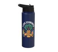 I Love Economics Financial Growth Tree Stainless Steel Insulated Water Bottle