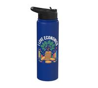 I Love Economics Financial Growth Tree Stainless Steel Insulated Water Bottle