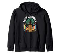 I Love Economics Financial Growth Tree Zip Hoodie
