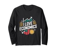 I Love Economics Graph Coin Design Long Sleeve T-Shirt