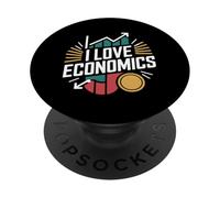 I Love Economics Graph Coin Design PopSockets Adhesive PopGrip