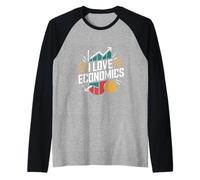 I Love Economics Graph Coin Design Raglan Baseball Tee