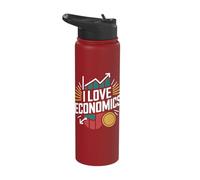 I Love Economics Graph Coin Design Stainless Steel Insulated Water Bottle