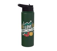 I Love Economics Graph Coin Design Stainless Steel Insulated Water Bottle