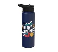 I Love Economics Graph Coin Design Stainless Steel Insulated Water Bottle