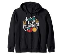 I Love Economics Graph Coin Design Zip Hoodie
